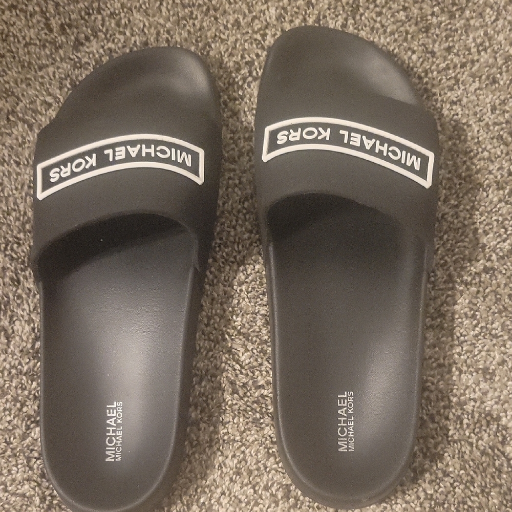 Michael Kors Black Slide Sandals